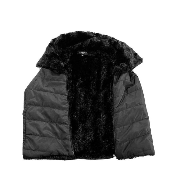 Ellen Reyes Black Plush Reversable Womens VEST PM Petite Medium - Picture 2 of 10